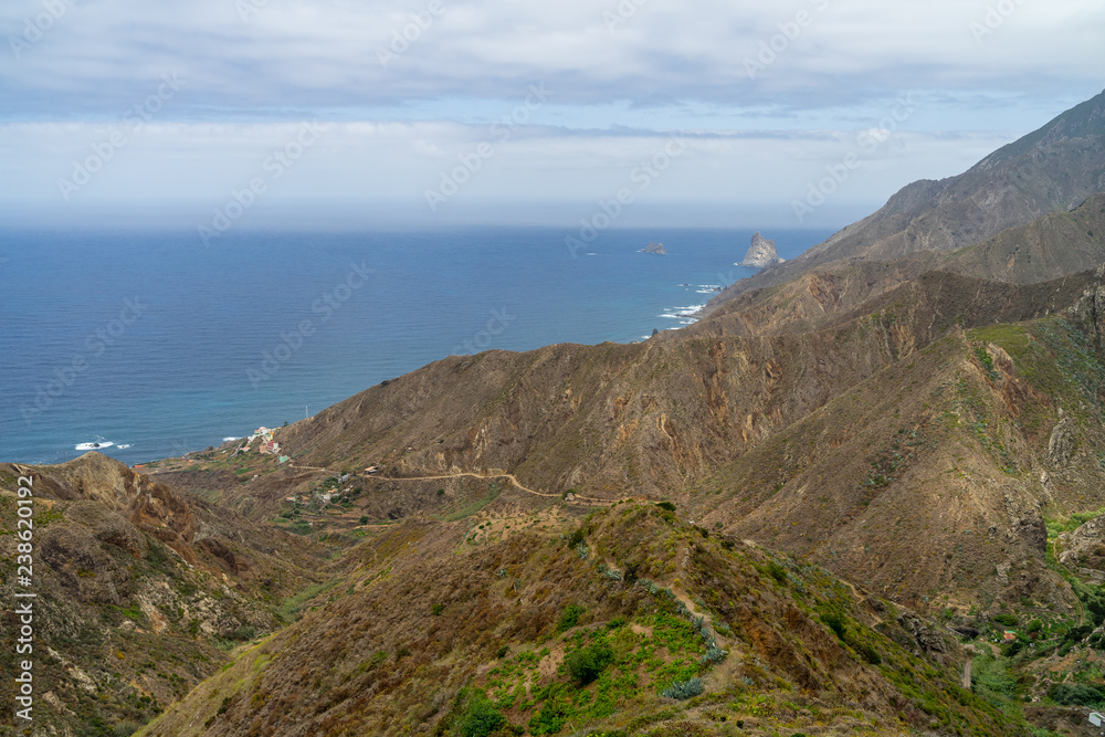 View of the mountains of the northern part of Tenerife. Canary Islands. Spain. View from the observation deck - Mirador 
