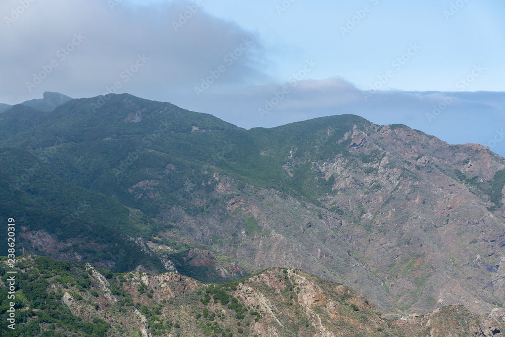 View of the mountains of the northern part of Tenerife. Canary Islands. Spain. View from the observation deck - Mirador View of the mountains of the northern part of Tenerife. Canary Islands. Spain. View from the observation deck - Mirador