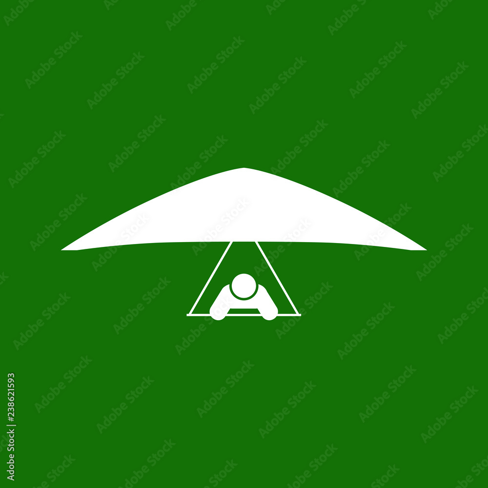 Illustration and icon of people flying hang gliding