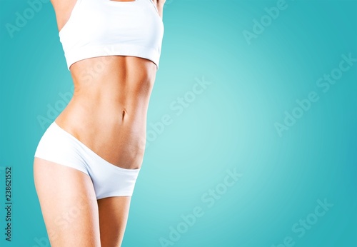 Health and beauty - woman in cotton underwear showing slimming © BillionPhotos.com