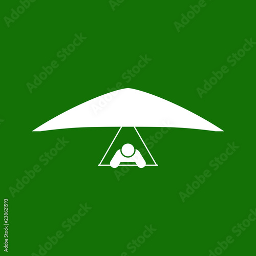 Illustration and icon of people flying hang gliding