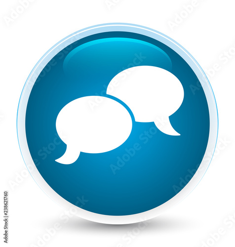 Chat bubble icon special prime blue round button