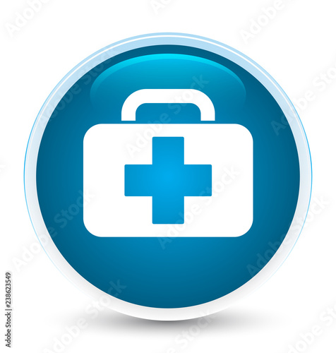 Medical bag icon special prime blue round button