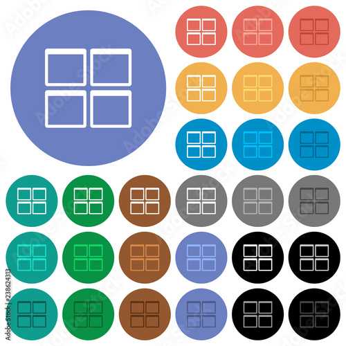 Admin dashboard panels round flat multi colored icons