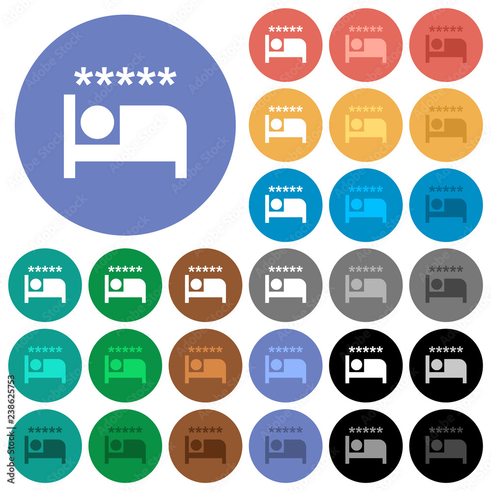 Luxury hotel round flat multi colored icons