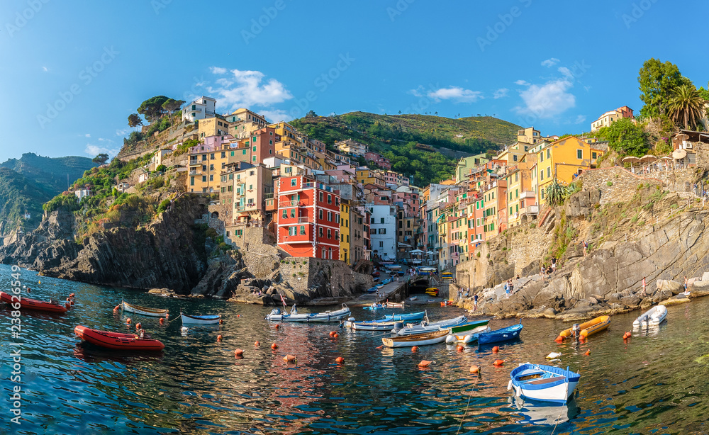 Riomaggiore, a coastal village in Cinque Terre, Italy