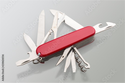 Multi-Tasking metal Penknife isolated on white