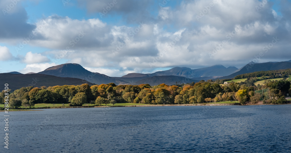 Breathtaking fall view of the Kenmare Bay from Sheen Falls, Kenmare, County Kerry, Ireland