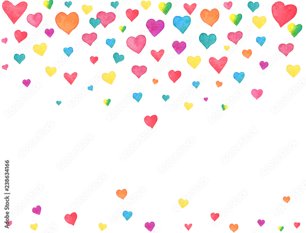 Colorful Background with Heart Confetti. Vector illustration EPS