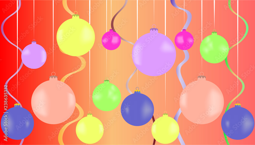 Christmas card with beautiful balls and white snowflakes
Christmas card with beautiful balls and white snowflakes