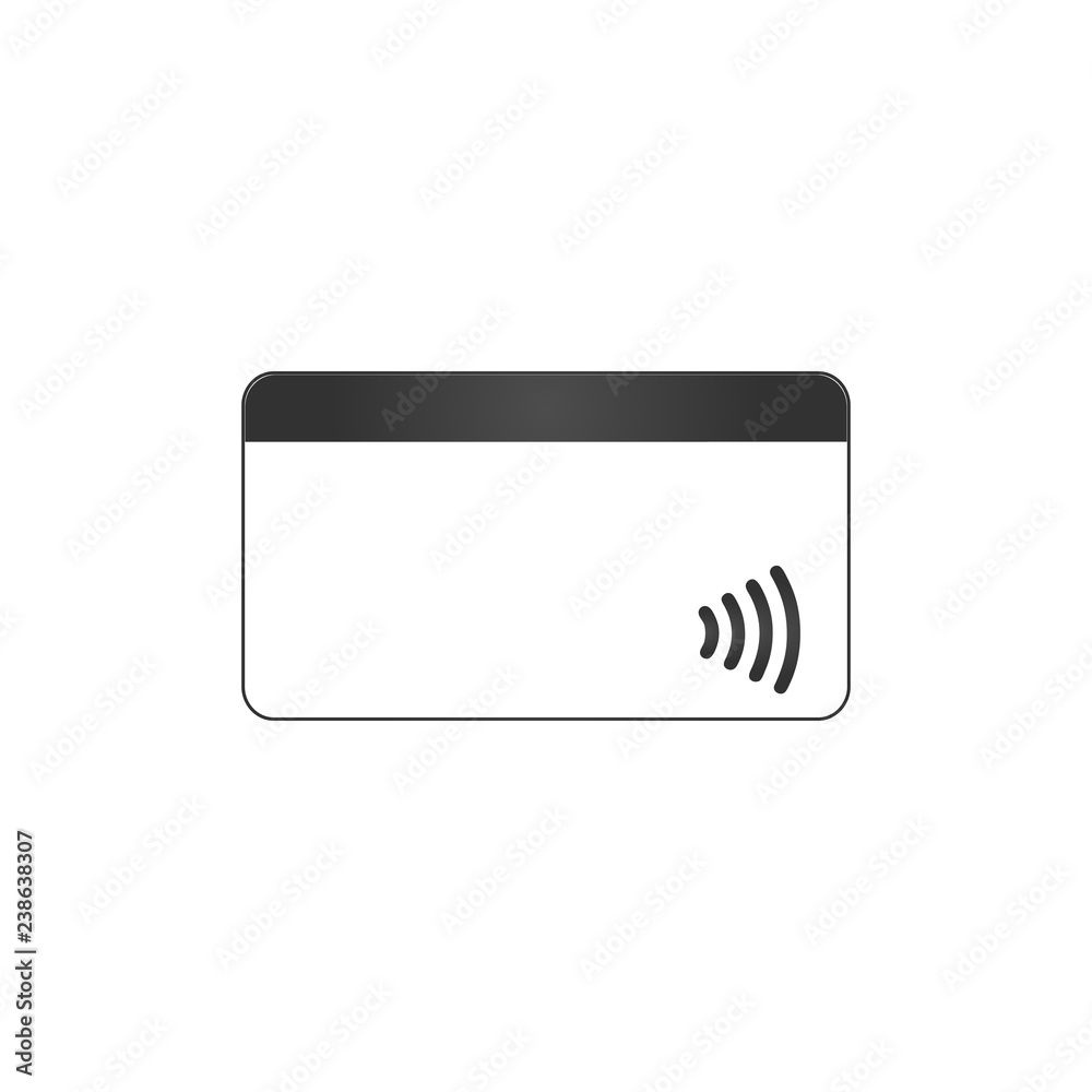 NFC Payment. Pos terminal confirms contactless payment from credit card. Near field communication concept. vector illustration isolated on white background. NFC Payment. Pos terminal confirms contactless payment from credit card. Near field communication concept. vector illustration isolated on white background.
