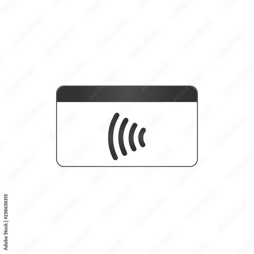 NFC Payment. Pos terminal confirms contactless payment from credit card. Near field communication concept. vector illustration isolated on white background. NFC Payment. Pos terminal confirms contactless payment from credit card. Near field communication concept. vector illustration isolated on white background.