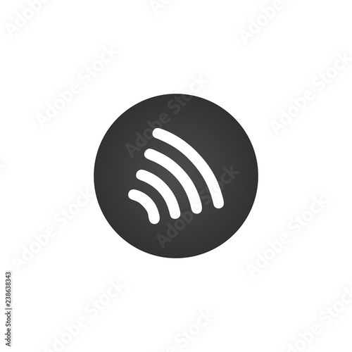 NFC Payment. Pos terminal confirms contactless payment from credit card. Near field communication concept. vector illustration isolated on white background.