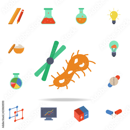 colored bacteria icon. Detailed set of colored science icons. Premium graphic design. One of the collection icons for websites, web design, mobile app