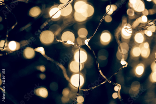 abstract christmas background with bokeh lights