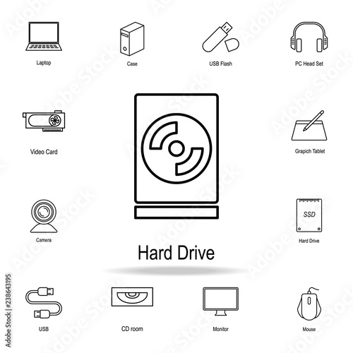 internal hard drive icon. Detailed set of computer part icons. Premium graphic design. One of the collection icons for websites, web design, mobile app
