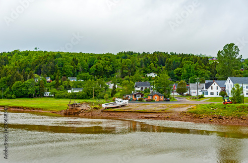 Fényképezés Alma village in the Albert County, New Brunswick, Canada is centered on the small delta of the Upper Salmon River