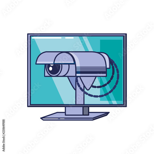 computer monitor with cctv camera