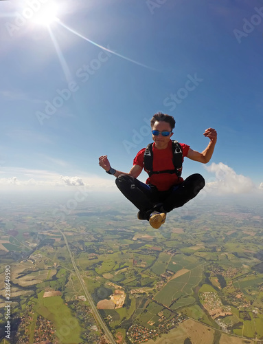 Skydiver meditation position