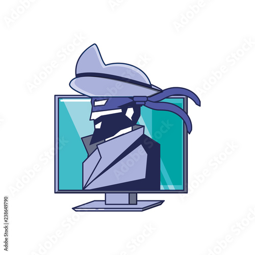 cybernetic pirate with computer avatar