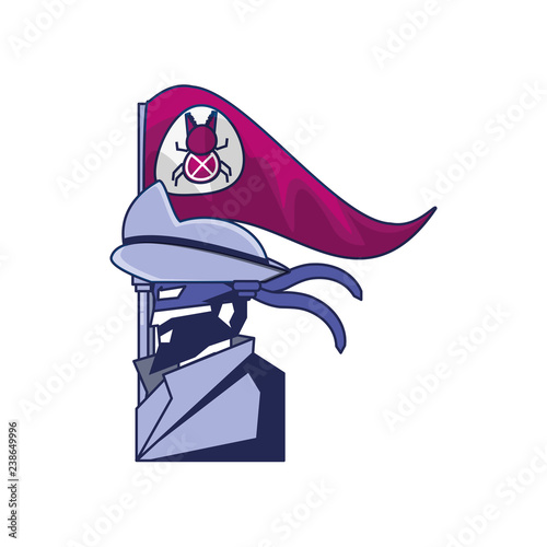 cybernetic pirate with flag bug avatar