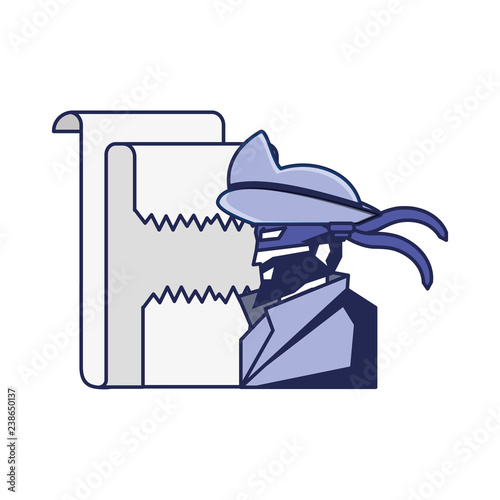 cybernetic pirate with paper receipt