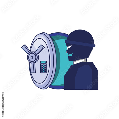 thief man with safe box security