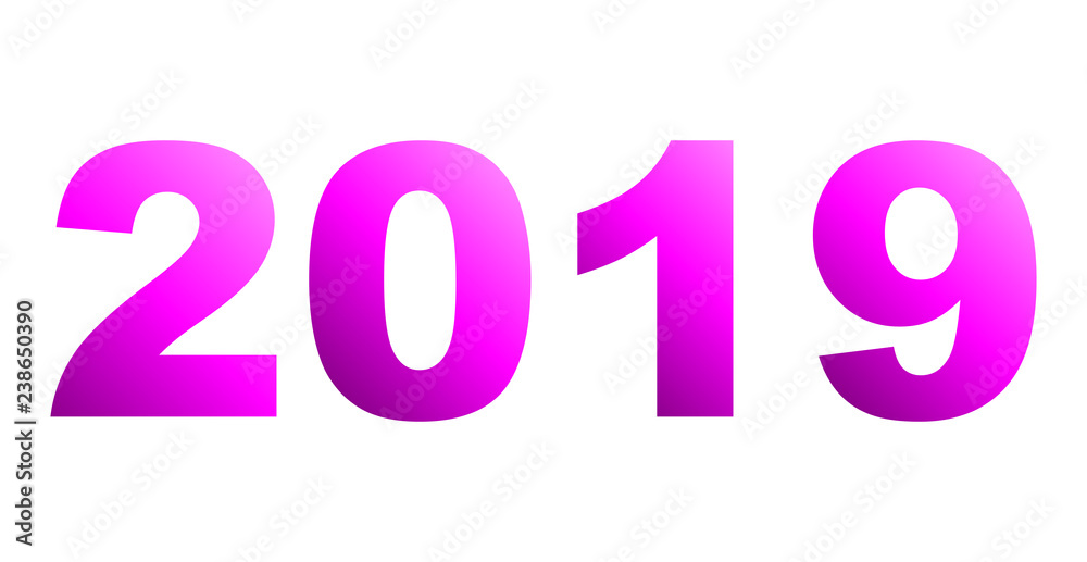 year 2019 - purple gradient, isolated numbers - vector year 2019 - purple gradient, isolated numbers - vector