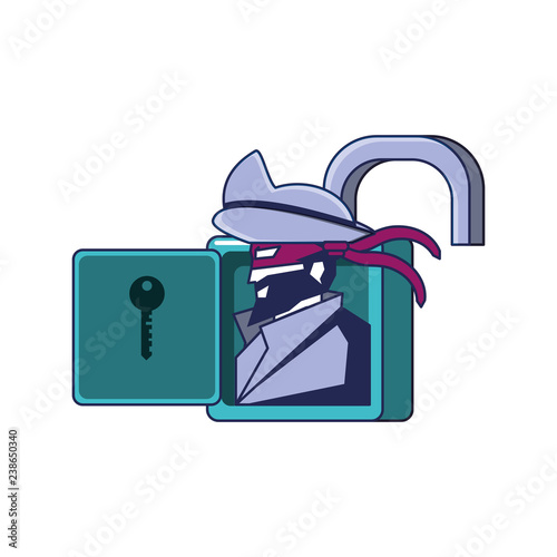 cybernetic pirate in padlock