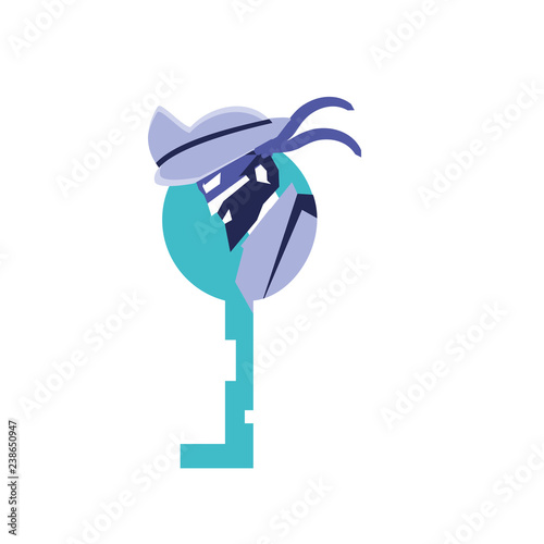 key with cybernetic pirate avatar