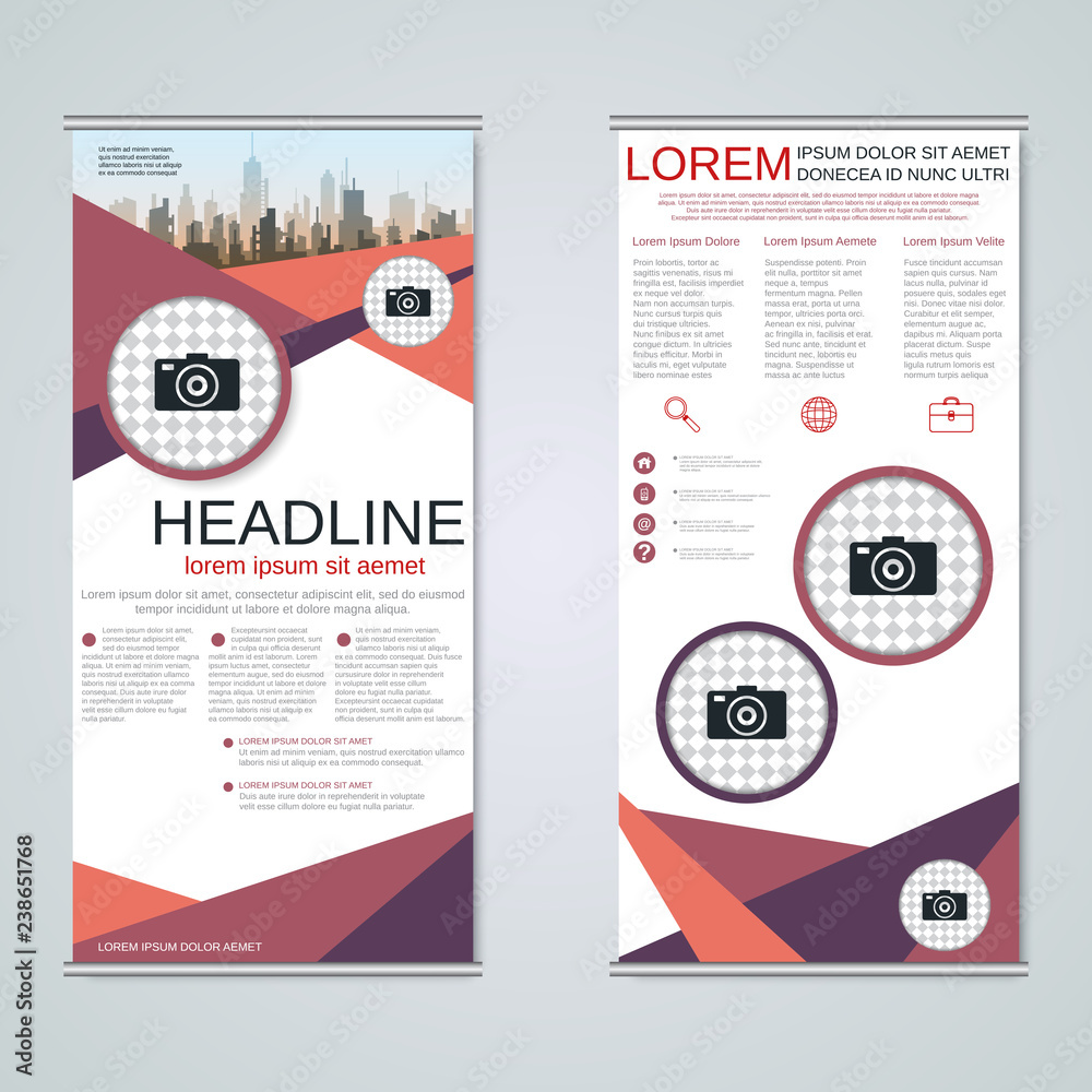 Naklejka premium Modern roll-up business banners vector design template