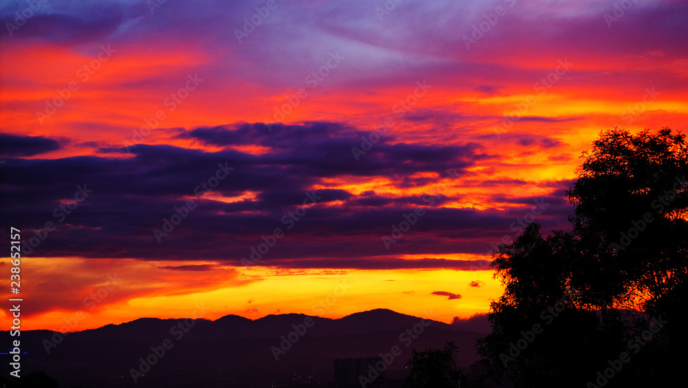 Twilight sunrise view as background