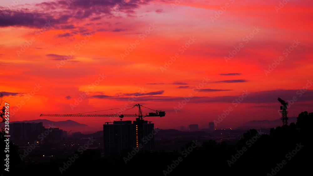 Twilight sunrise view as background