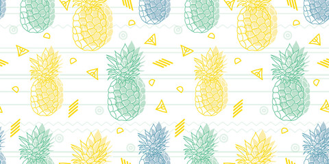 Keuken achterwand Ananas patronen Geometrisch ananaspatroon voor zomerfeest  © Oksancia