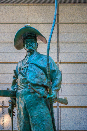 Ota Dokan, Japanese samurai statue at Tokyo International Forum photo