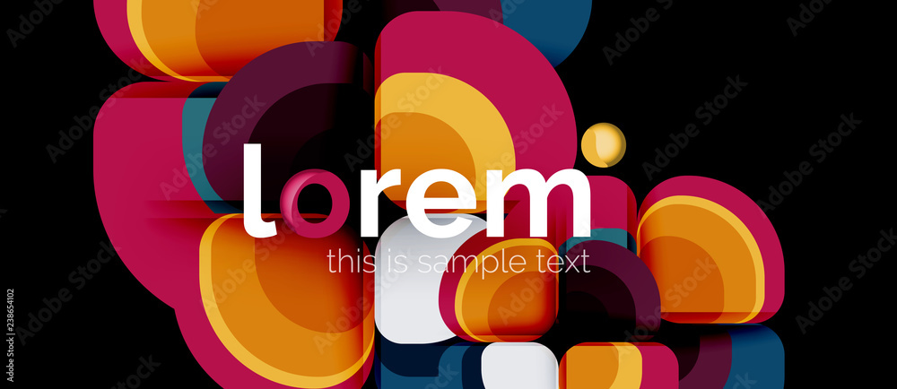 Round triangles geometric shapes composition Round triangles geometric shapes composition