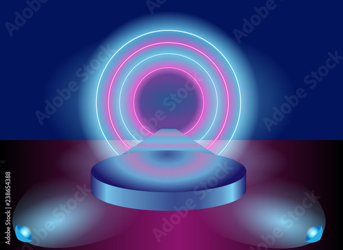 Pink and purple vector background - backlit round scene