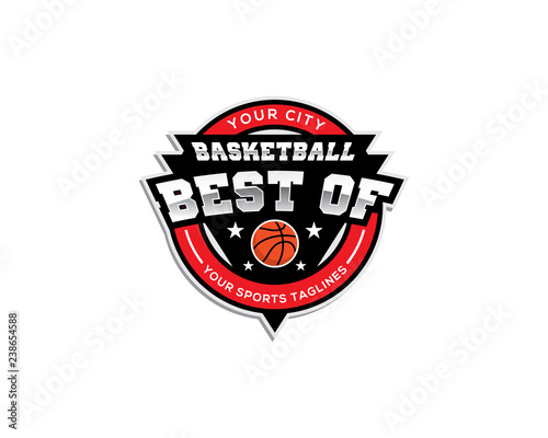 basketbal emblem logo template with best of text