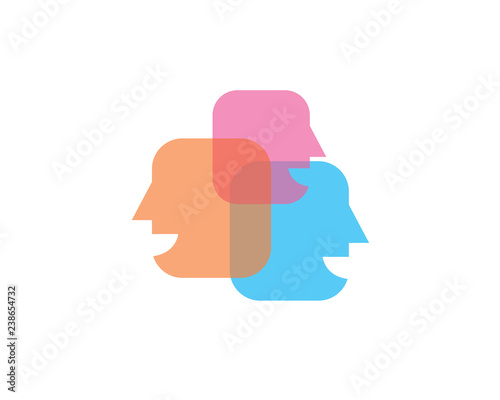 mask colorful transparent overlapped face icon