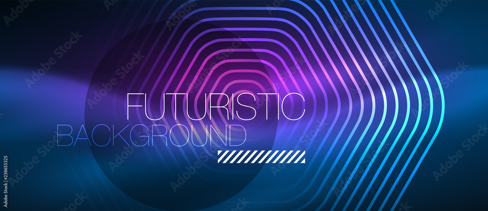Neon glowing lines, magic energy space blue light concept, abstract background wallpaper design Neon glowing lines, magic energy space blue light concept, abstract background wallpaper design