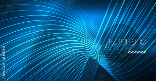 Neon glowing magic background, neon banner, night sky wallpaper. Magic light effect. Christmas abstract pattern.