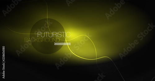 Neon lines wave background. Abstract composition