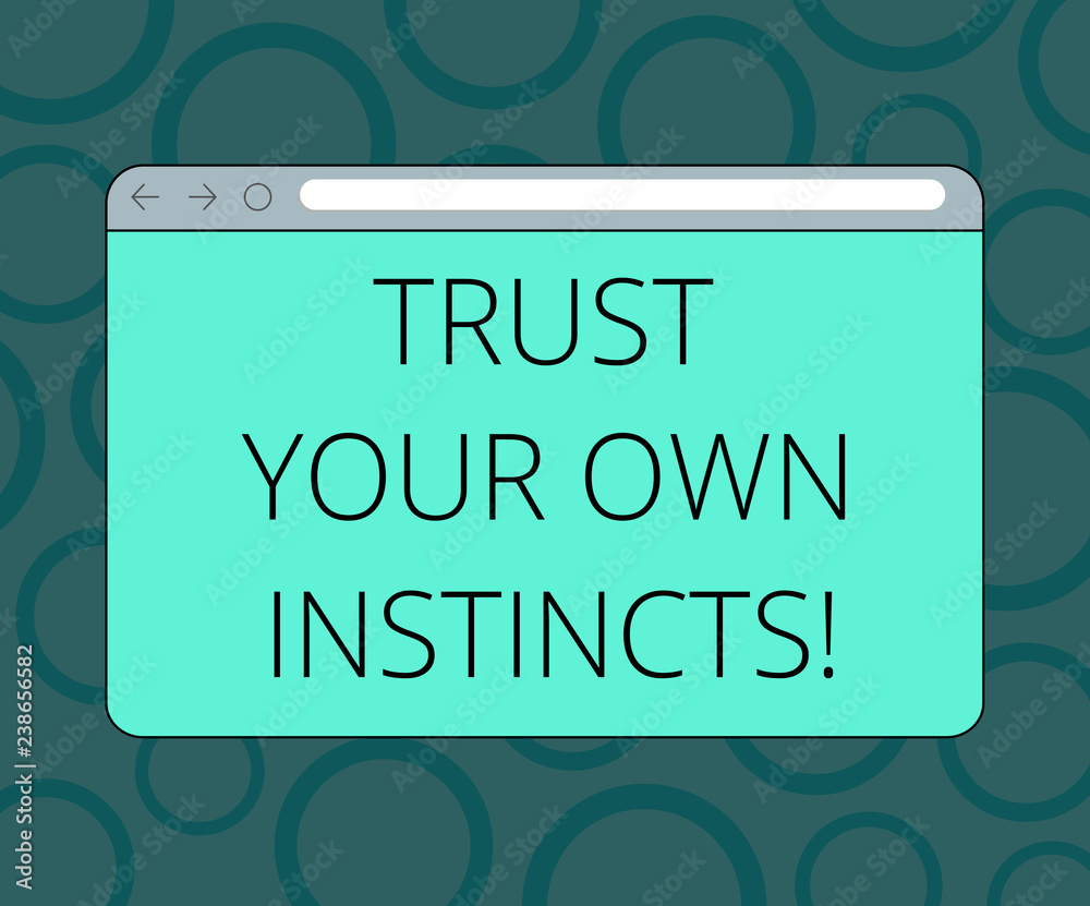 Writing note showing Trust Your Own Instincts. Business photo showcasing Intuitive follow demonstratingal feelings confidence Monitor Screen with Progress Control Bar Blank Text Space Writing note showing Trust Your Own Instincts. Business photo showcasing Intuitive follow demonstratingal feelings confidence Monitor Screen with Progress Control Bar Blank Text Space