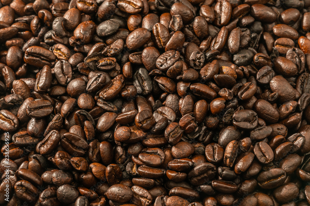 Fototapeta premium Roasted coffee beans, can be used as a background