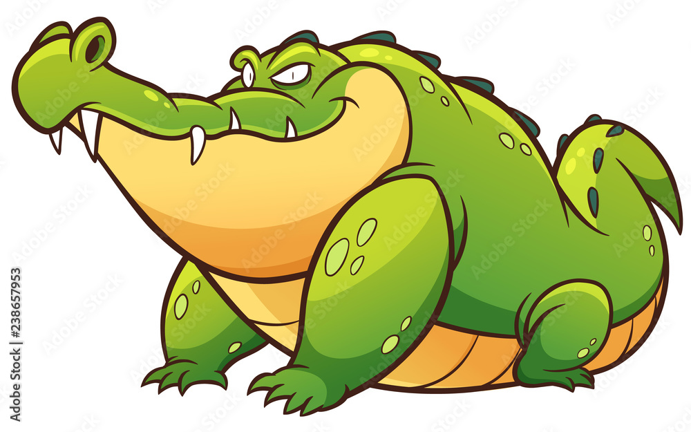 Naklejka premium Ilustracja wektorowa Cartoon krokodyla