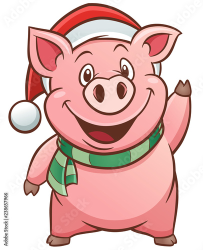 Vector illustration of cartoon pig