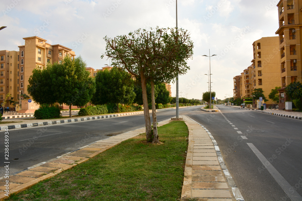 residential area in a new constructed district in Egypt