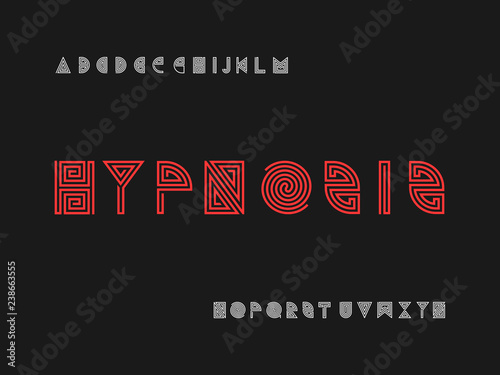 Hypnosis font. Vector alphabet 