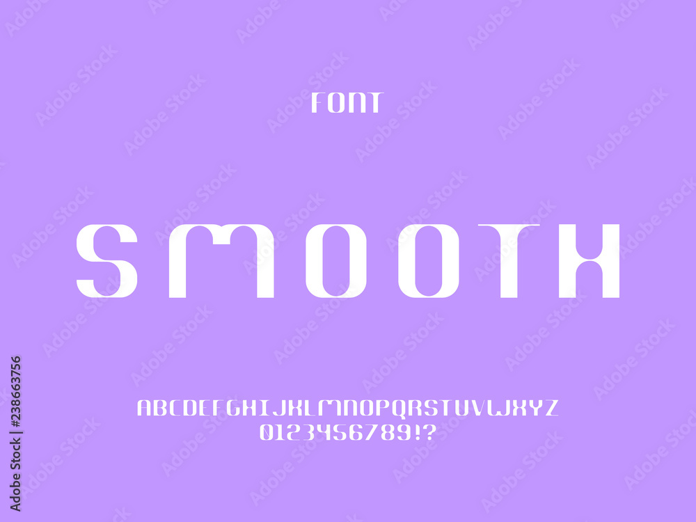 Smooth font. Vector alphabet Smooth font. Vector alphabet