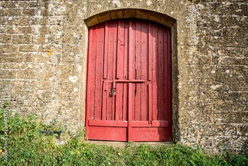 an old gate with padlock